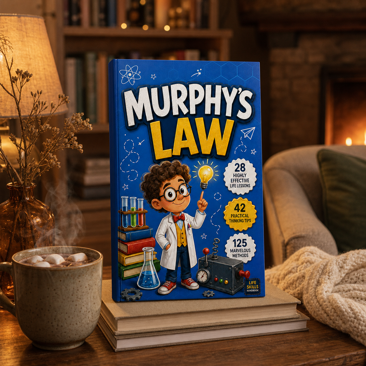 Parent reading Murphy's Law Life Principles for Children with kids